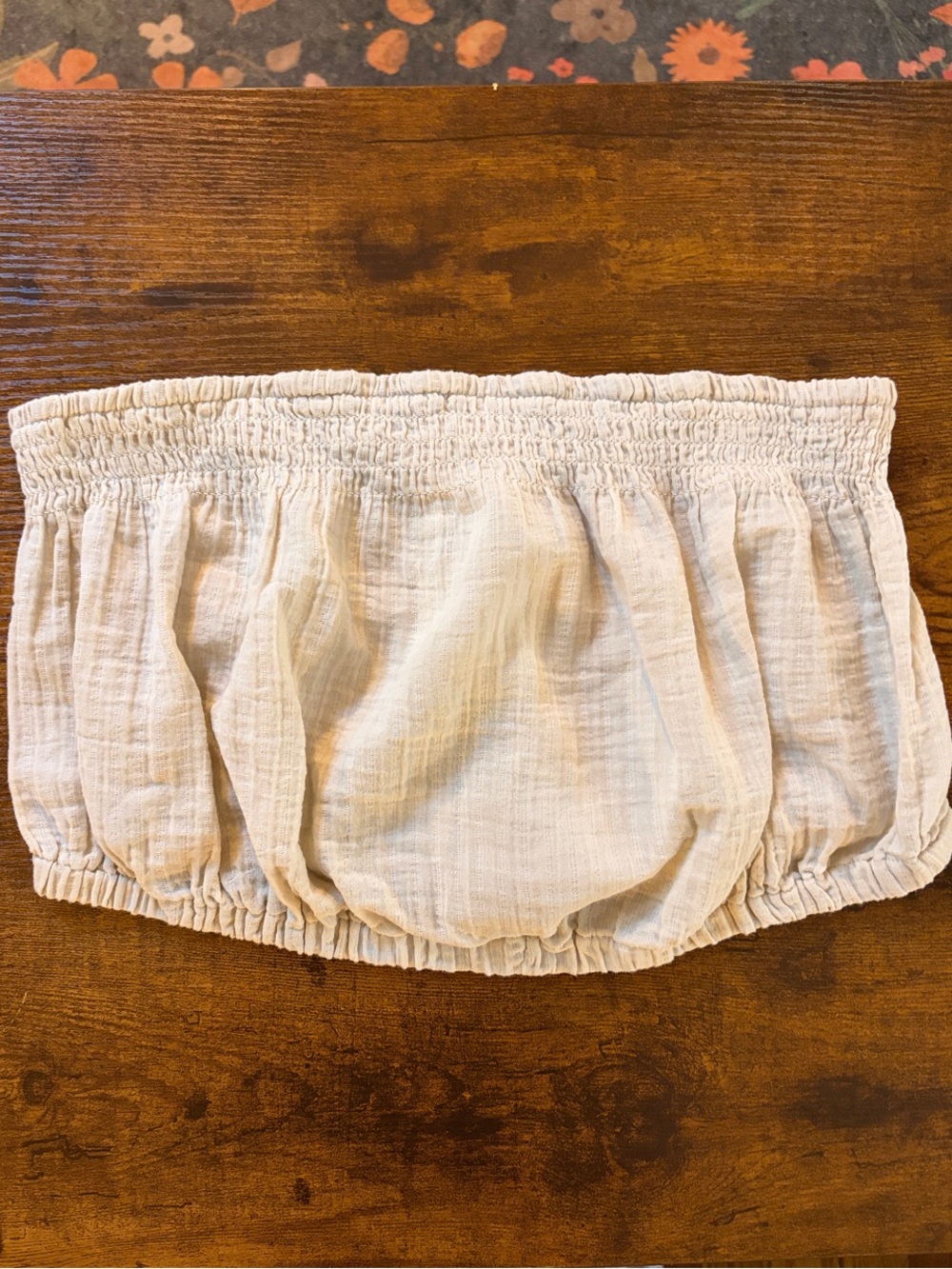 Universal Thread NWT Cream Tan Ivory Strapless Smocked Tube Top Medium Linen Fee